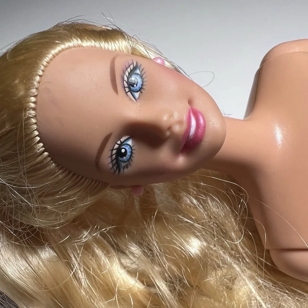 Vtg Fab Girl Barbie Doll Long Blonde Hair Updo Pull‎ String Hair Twist Waist
